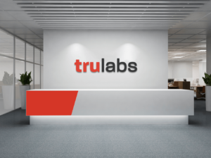 Trulab Logo rendering in 3D office space