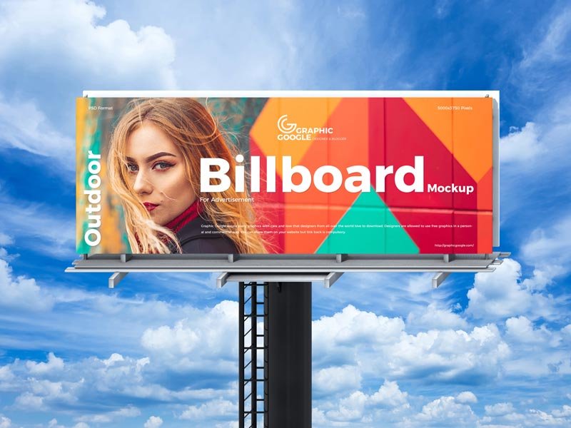 Billboard ad mockup to convey the concept of brand voice